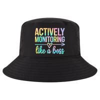 Actively Monitoring Like A Boss State Testing Day Teacher Cool Comfort Performance Bucket Hat