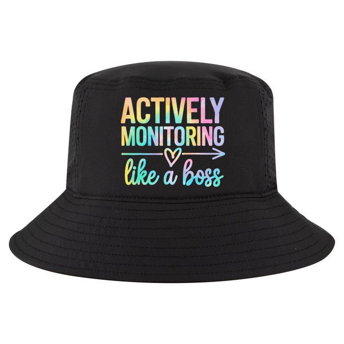 Actively Monitoring Like A Boss State Testing Day Teacher Cool Comfort Performance Bucket Hat