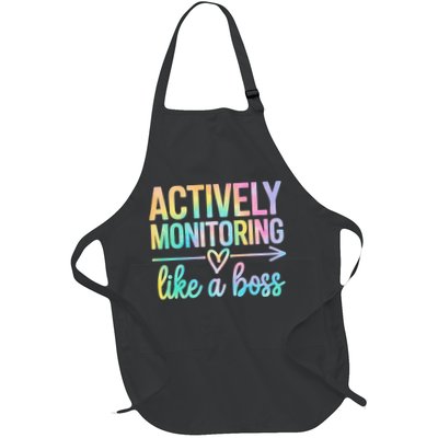 Actively Monitoring Like A Boss State Testing Day Teacher Full-Length Apron With Pockets