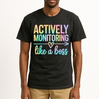 Actively Monitoring Like A Boss State Testing Day Teacher Tall T-Shirt