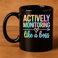 Actively Monitoring Like A Boss State Testing Day Teacher 11oz C Handle Ceramic Mug