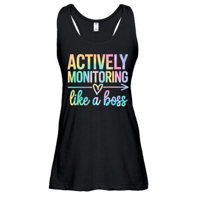 Actively Monitoring Like A Boss State Testing Day Teacher Ladies Essential Flowy Tank