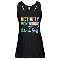Actively Monitoring Like A Boss State Testing Day Teacher Ladies Essential Flowy Tank