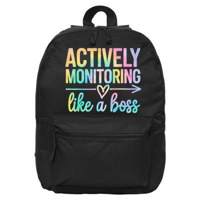 Actively Monitoring Like A Boss State Testing Day Teacher 16 in Basic Backpack