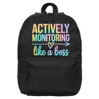 Actively Monitoring Like A Boss State Testing Day Teacher 16 in Basic Backpack