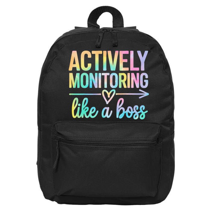 Actively Monitoring Like A Boss State Testing Day Teacher 16 in Basic Backpack