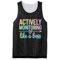 Actively Monitoring Like A Boss State Testing Day Teacher Mesh Reversible Basketball Jersey Tank