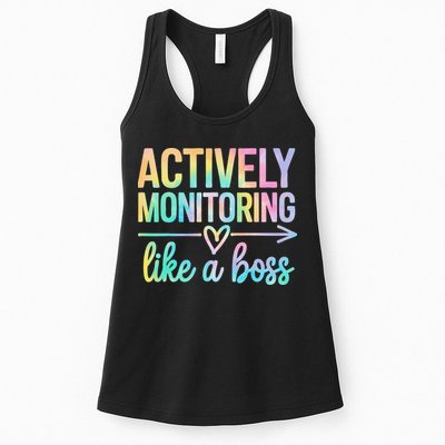 Actively Monitoring Like A Boss State Testing Day Teacher Womens Tank Top