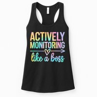 Actively Monitoring Like A Boss State Testing Day Teacher Womens Tank Top