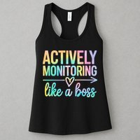 Actively Monitoring Like A Boss State Testing Day Teacher Womens Tank Top