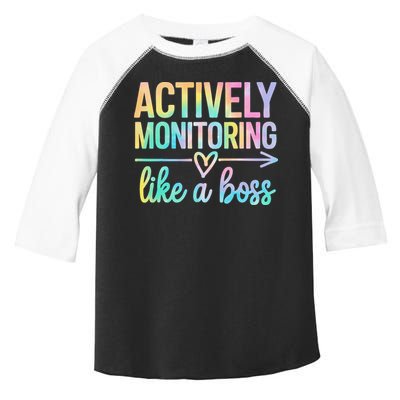 Actively Monitoring Like A Boss State Testing Day Teacher Toddler Fine Jersey T-Shirt