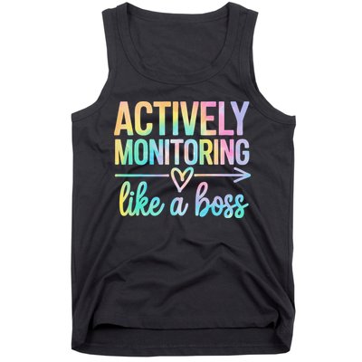 Actively Monitoring Like A Boss State Testing Day Teacher Tank Top
