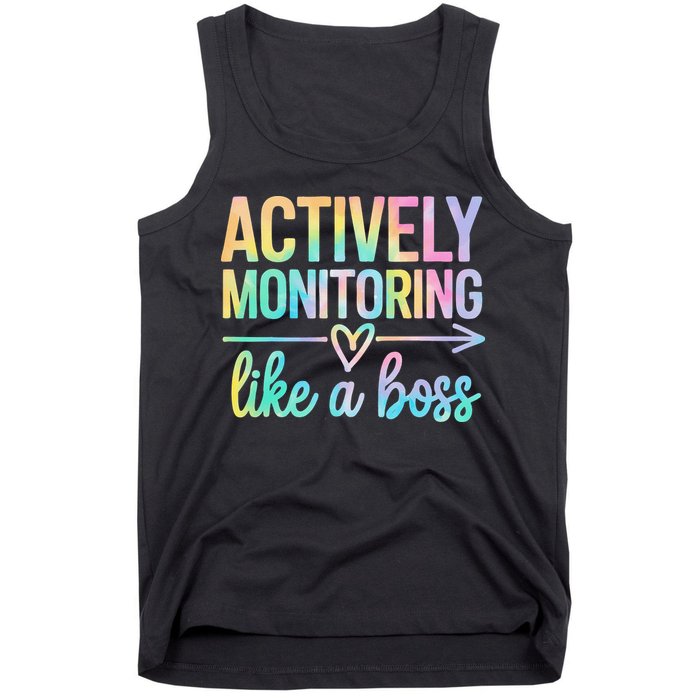 Actively Monitoring Like A Boss State Testing Day Teacher Tank Top