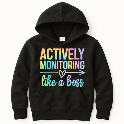 Actively Monitoring Like A Boss State Testing Day Teacher Kids Hoodie