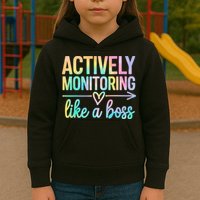 Actively Monitoring Like A Boss State Testing Day Teacher Kids Hoodie