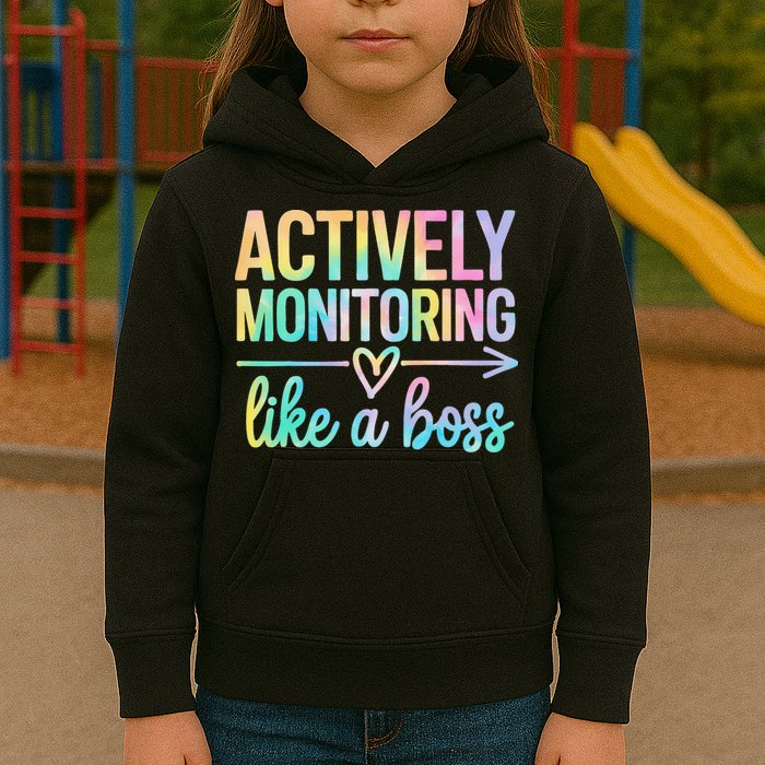 Actively Monitoring Like A Boss State Testing Day Teacher Kids Hoodie