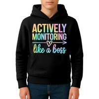 Actively Monitoring Like A Boss State Testing Day Teacher Kids Hoodie