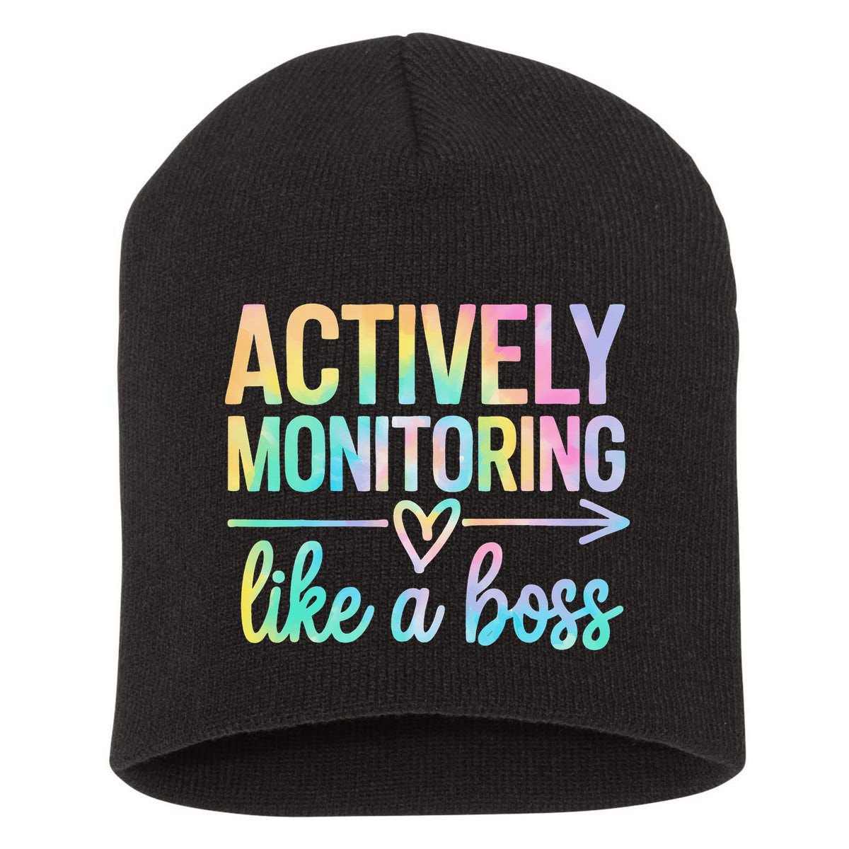 Actively Monitoring Like A Boss State Testing Day Teacher Short Acrylic Beanie