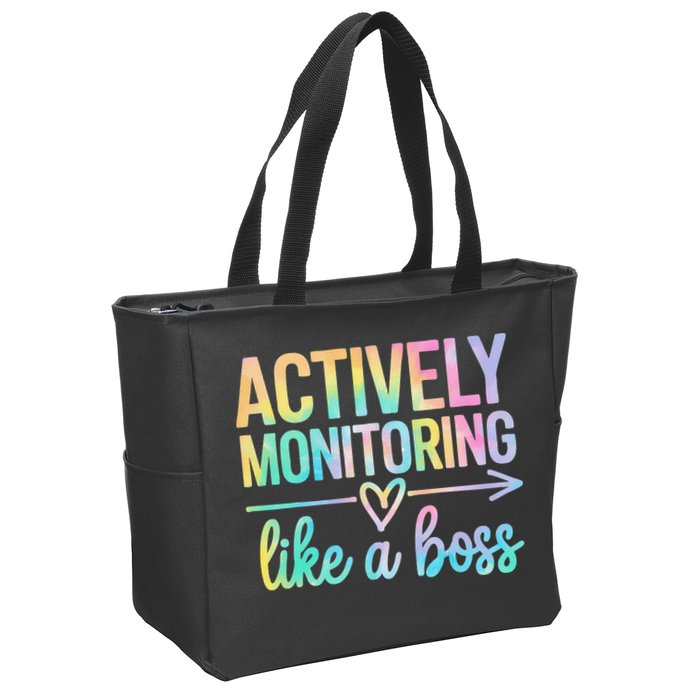 Actively Monitoring Like A Boss State Testing Day Teacher Zip Tote Bag