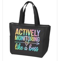 Actively Monitoring Like A Boss State Testing Day Teacher Zip Tote Bag
