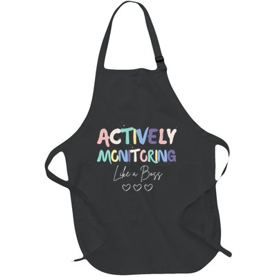 Actively Monitoring Like A Boss State Testing Day Teacher Full-Length Apron With Pockets