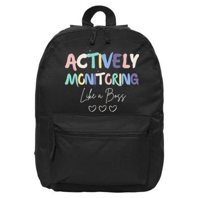 Actively Monitoring Like A Boss State Testing Day Teacher 16 in Basic Backpack