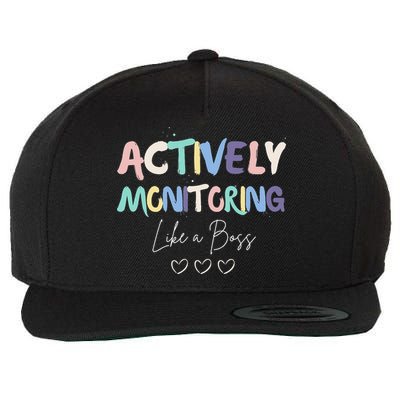 Actively Monitoring Like A Boss State Testing Day Teacher Wool Snapback Cap