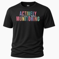 Actively Monitoring Like A Boss State Testing Teacher Cooling Performance Crew T-Shirt