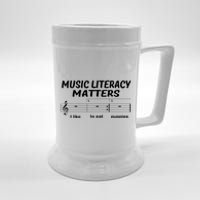 Awesome Music Literacy Matters I Like To Eat Puppies Beer Stein