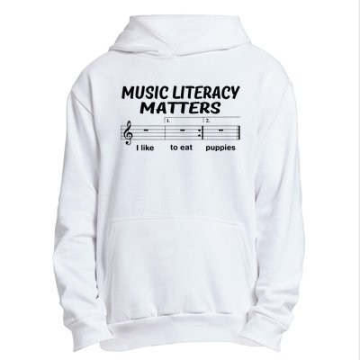 Awesome Music Literacy Matters I Like To Eat Puppies Urban Pullover Hoodie