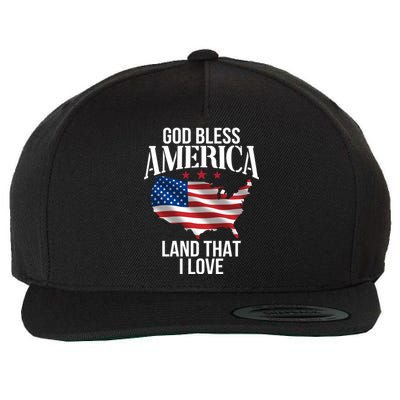 American Map Land That I Love Patrioticic Memorial Day 4th O Gift Wool Snapback Cap