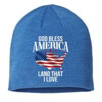 American Map Land That I Love Patrioticic Memorial Day 4th O Gift Sustainable Beanie