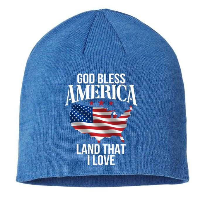 American Map Land That I Love Patrioticic Memorial Day 4th O Gift Sustainable Beanie