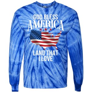 American Map Land That I Love Patrioticic Memorial Day 4th O Gift Tie-Dye Long Sleeve Shirt