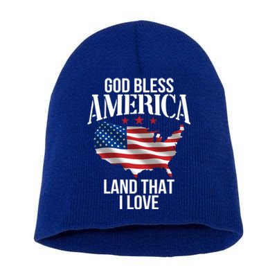 American Map Land That I Love Patrioticic Memorial Day 4th O Gift Short Acrylic Beanie