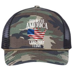 American Map Land That I Love Patrioticic Memorial Day 4th O Gift Retro Rope Trucker Hat Cap