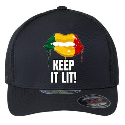 Authentic Melanin Lips Keep It Lit And Unapologetic Design Funny Gift Flexfit Unipanel Trucker Cap