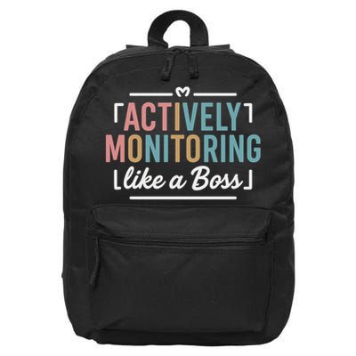 Actively Monitoring Like A Boss State Testing Day Teacher 16 in Basic Backpack