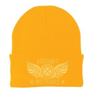 Aircraft Mechanic Logo Badge Aviation Gift Knit Cap Winter Beanie