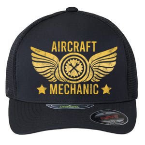 Aircraft Mechanic Logo Badge Aviation Gift Flexfit Unipanel Trucker Cap