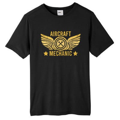 Aircraft Mechanic Logo Badge Aviation Gift Tall Fusion ChromaSoft Performance T-Shirt