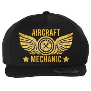 Aircraft Mechanic Logo Badge Aviation Gift Wool Snapback Cap