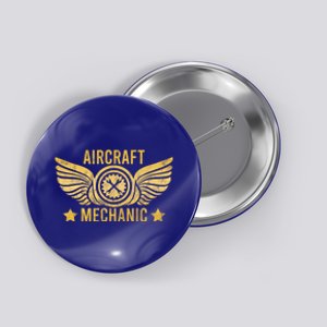 Aircraft Mechanic Logo Badge Aviation Gift Button