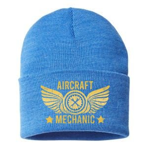 Aircraft Mechanic Logo Badge Aviation Gift Sustainable Knit Beanie