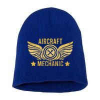 Aircraft Mechanic Logo Badge Aviation Gift Short Acrylic Beanie