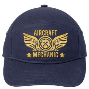 Aircraft Mechanic Logo Badge Aviation Gift 7-Panel Snapback Hat