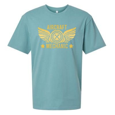 Aircraft Mechanic Logo Badge Aviation Gift Sueded Cloud Jersey T-Shirt