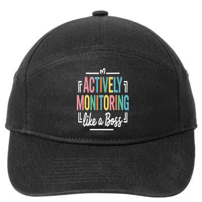 Actively Monitoring Like A Boss Motivational Testing Day 7-Panel Snapback Hat