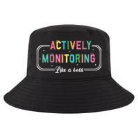 Actively Monitoring Like A Boss State Testing Teacher Cool Comfort Performance Bucket Hat