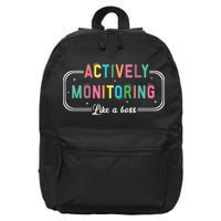 Actively Monitoring Like A Boss State Testing Teacher 16 in Basic Backpack